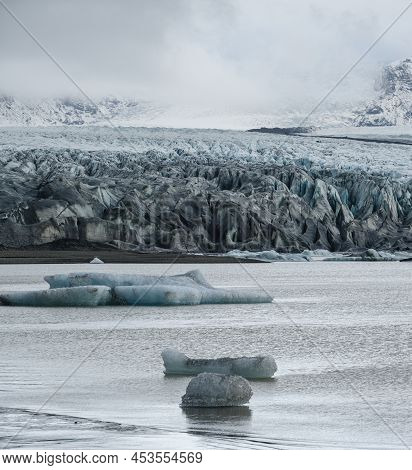 Skaftafellsjokull Glacier, Iceland. Glacier Tongue Slides From The Vatnajokull Icecap Or Vatna Glaci