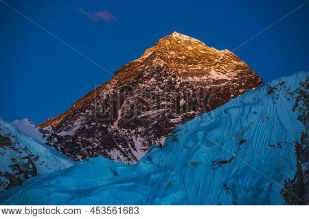 Sunset View Of The Everest Mount From Kala Patar. Nepal