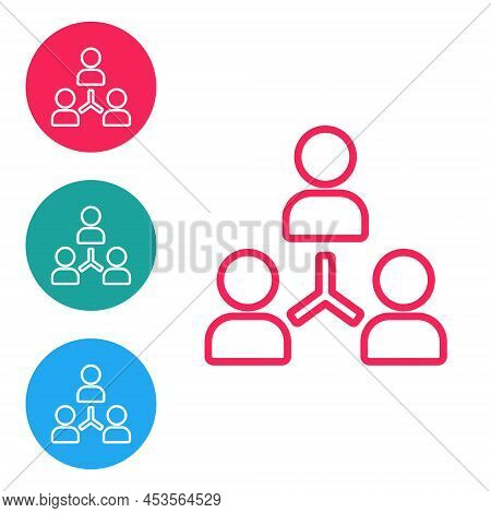 Red Line Project Team Base Icon Isolated On White Background. Business Analysis And Planning, Consul
