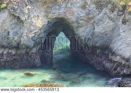 China Cove Rock Arch At Point Lobos State Natural Preserve, Monterey County, California.