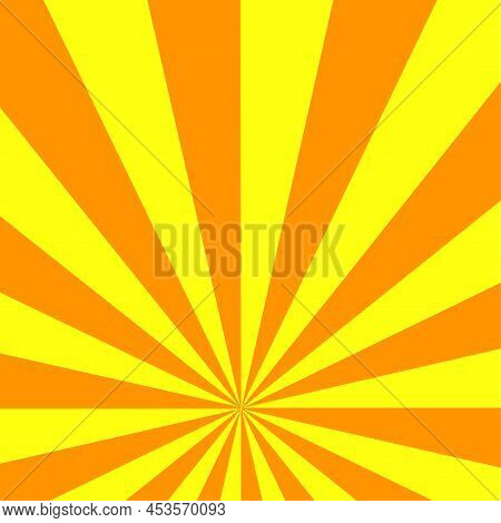 Vintage Background Rays Yellow Orange. Modern Cartoon Style. Vector Illustration. Stock Image.