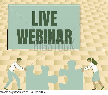 Inspiration Showing Sign Live Webinar. Business Approach Interactive Seminar Transmitted Over The We