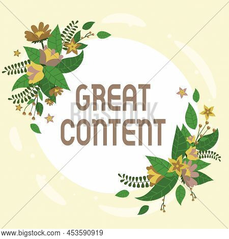 Handwriting Text Great Content. Business Overview Satisfaction Motivational Readable Applicable Orig