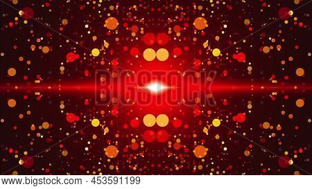 Digital Backcircles In Black Space - Modern Abstraction, Computer Generated Background, 3d Rendering