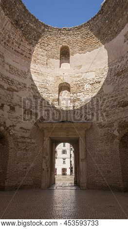 View Of The Aperture In The Domed Roof Of The Diocletian's Palace In Split, Croatia