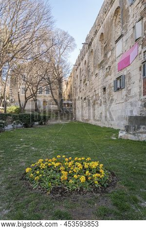 Outer Wall Of The Diocletian's Palace In The Ancient City Of Split, Croatia