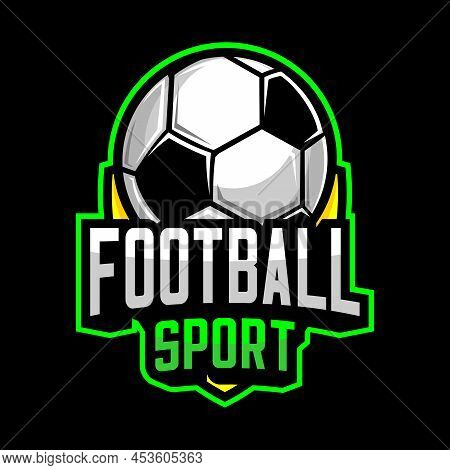 Football Logo Vector Design, Vector A Ball	On Black Background