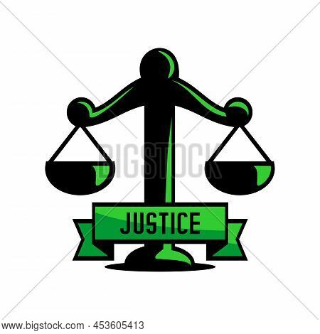 Vector Illustration Of Justice Scales, Law Vector, Justice Day