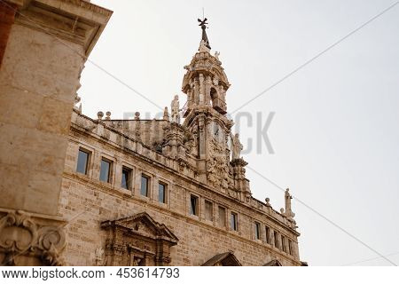 Detail Of The Clock In The Church Of Santos Juanes, Located In The City Of Valencia, In Front Of The