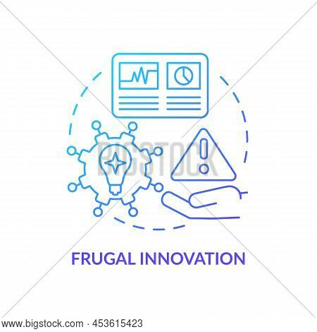 Frugal Innovation Blue Gradient Concept Icon. Future Of Innovation Management Abstract Idea Thin Lin