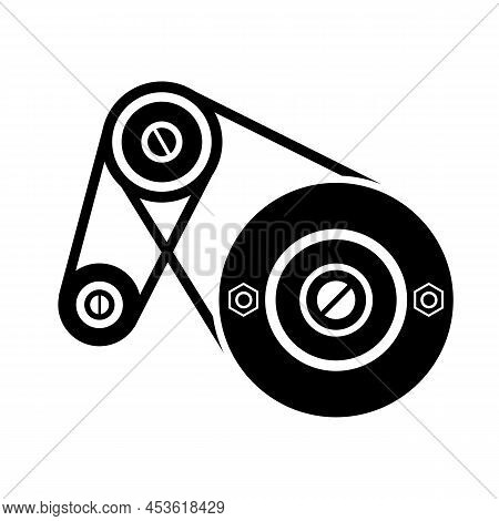 Timing Belt Icon Vector. Simple Icon Isolated On The White Background. Editable Eps File. Vector Ill