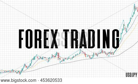 Abstract Background Of Forex Trading And Ema Indicator On White Background