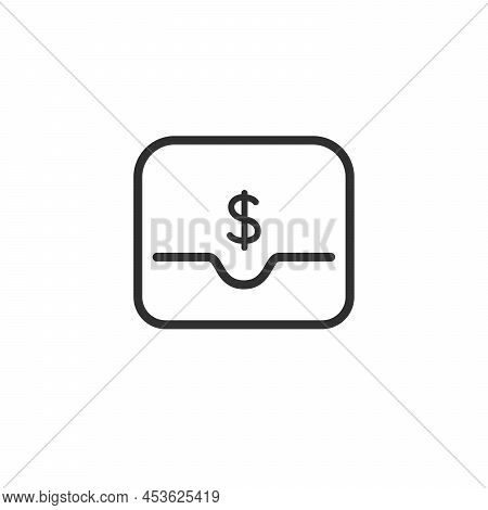 Modern Dollar Wallet Line Vector Icon. Finance Symbol. Ticket Credit Card Wallet. Bank Icon. Economy