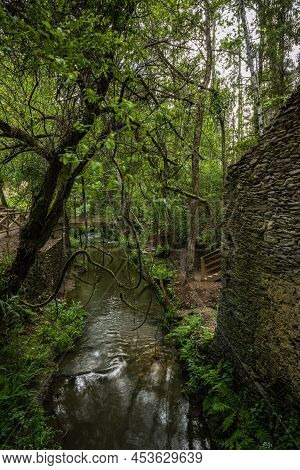 Surrounding Landscape Of The Estanislau Fountain Park And The Lourido River That Divides The Parishe