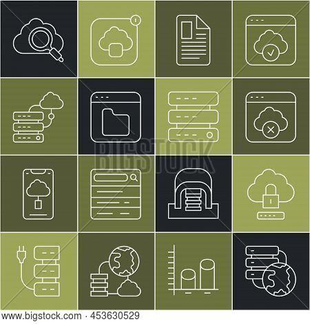 Set Line Network Cloud Connection, Cloud Computing Lock, Failed Access Storage, File Document, Brows