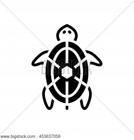 Black Solid Icon For Turtle Amphibious Animal Quatic Tortoise Underwater Reptile