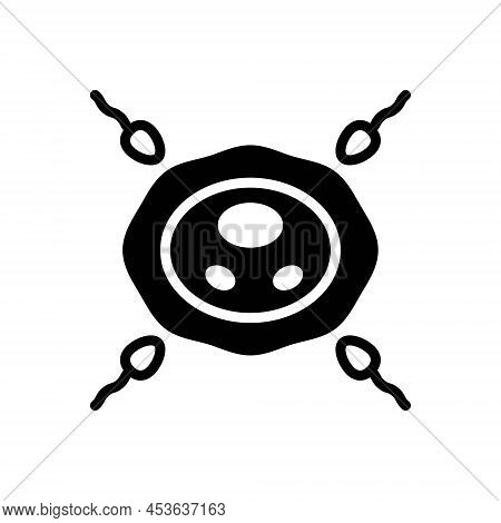 Black Solid Icon For Reproduce Sperm Reproduction Cell Evolution Female Fertilization Ovulation Inse