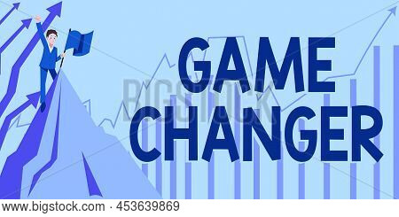 Conceptual Caption Game Changer. Business Concept Sports Data Scorekeeper Gamestreams Live Scores Te
