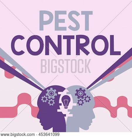 Conceptual Caption Pest Control. Business Idea Killing Destructive Insects That Attacks Crops And Li