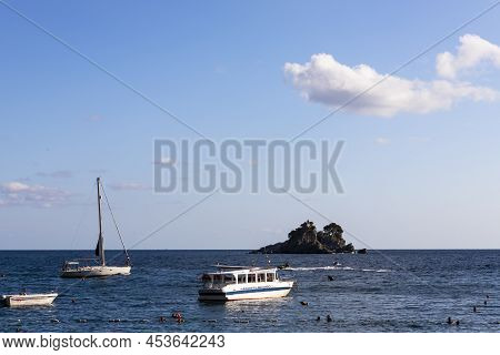 Petrovac, Montenegro, 29. August 2021: Boats In Harbour In Town Petrovac, Montenegro