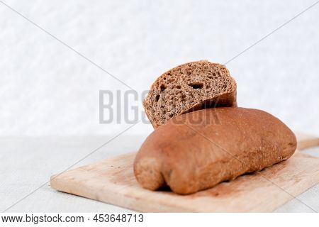 Chocolate Choco Long John Buns Bread With Copy Space For Text