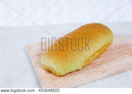 Green Pandan Long John Buns Bread With Copy Space For Text