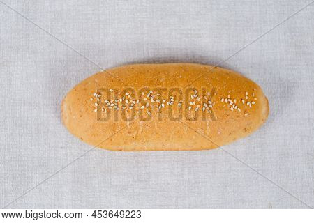 Milk Plain Long John Buns Bread With Copy Space For Text