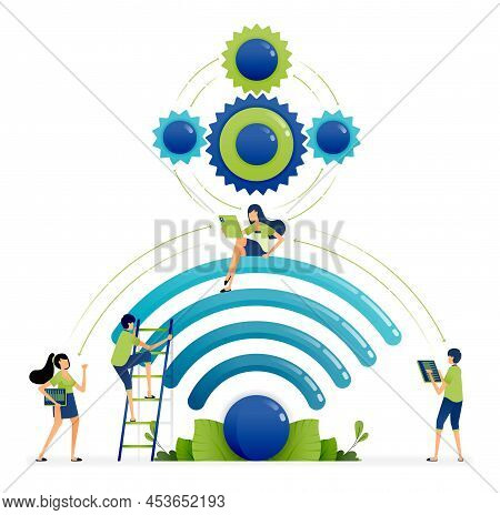 Illustration Of Wifi Technology That Is Connected And Accessible With All Sources Of Data For Easy A