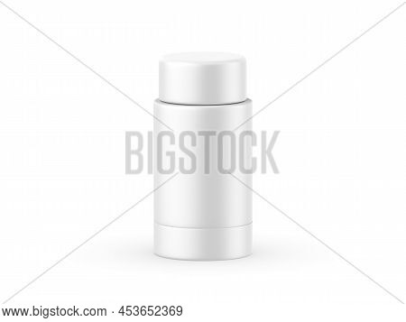 Matte Roll On Deodorant And Lip Balm Tube, Mock Up Template On Isolated White Background, 3d Illustr