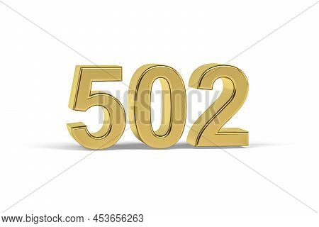 Golden 3d Number 502 - Year 502 Isolated On White Background - 3d Render