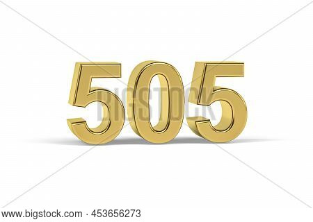 Golden 3d Number 505 - Year 505 Isolated On White Background - 3d Render