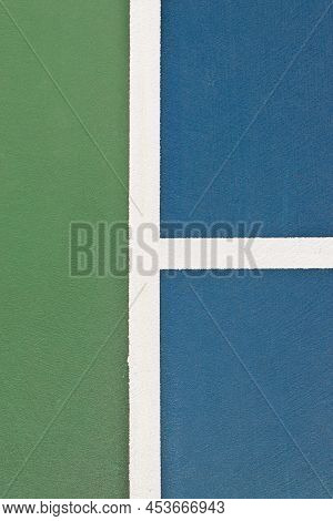 Blue And Green Tennis, Paddle Ball, Basketball, Pickleball Court Sports And Recreation Concept