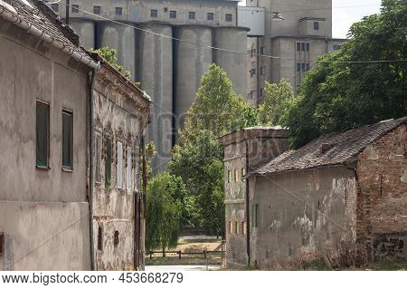 Selective Blur On An Abandoned Street In A Serbian Village Of Banat Region In Vojvodina Province, In