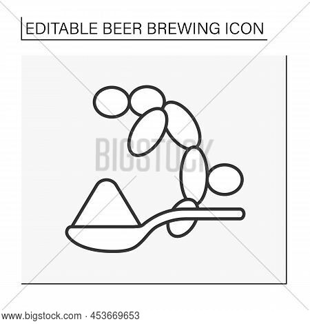 Brewer Yeast Line Icon. Yeast Brewing Of Beer. Alcohol Concept. Isolated Vector Illustration. Editab