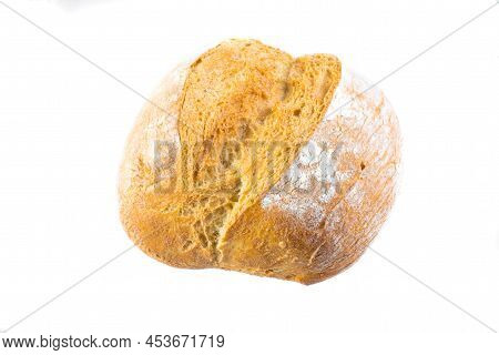 Fresh Bread Roll On White Isolated Background