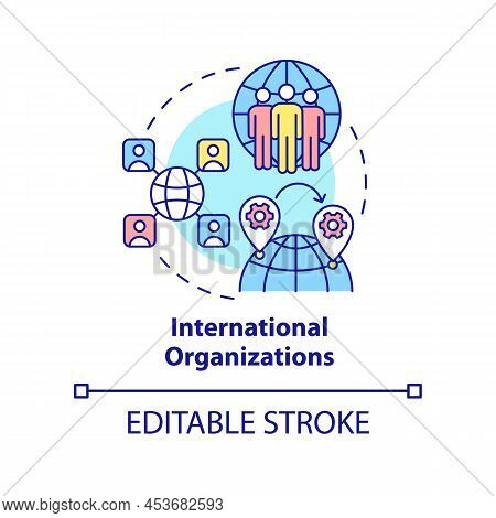 International Organisations Concept Icon. States Union. Institution Example Abstract Idea Thin Line 
