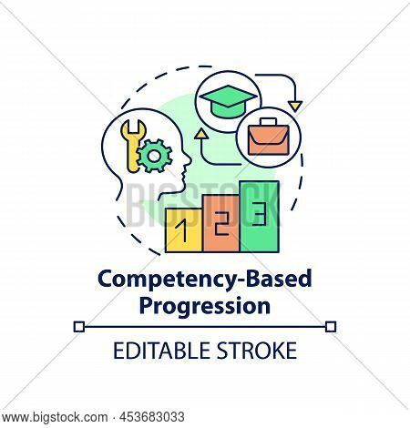 Competency Based Progression Concept Icon. Personalized School Learning Abstract Idea Thin Line Illu