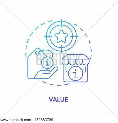 Value Blue Gradient Icon. Product Usefulness. Machine Industry. Lean Manufacturing Key Principle Abs