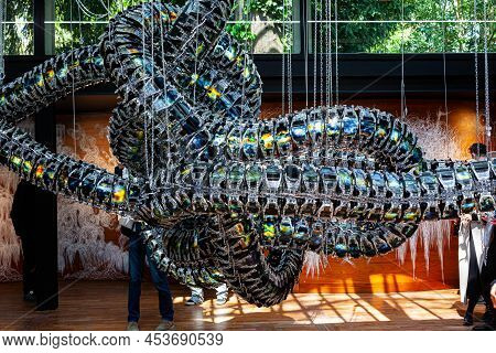 Venice, Italy - April 20: Installation Chroma Iii Of The Artist Yunchul Kim With A Series Of Interco