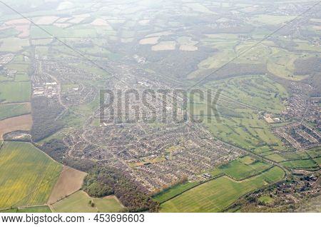 Aerial View Looking South Over The Town Of New Addington In The London Borough Of Croydon With The A
