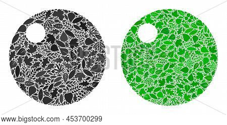 Ecology Sphere Icon Composition Of Herbal Leaves In Green And Natural Color Tints. Ecological Enviro