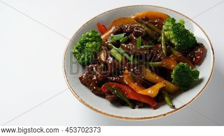 Mongolian Barbecue With Meat And Vegetables In Thai Restaurant