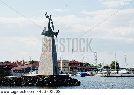 Nesebar, Bulgaria - June 17, 2021: Statue Of Saint Nicholas In The Old Town. The Ancient City Of Nes