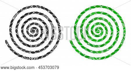 Eco Hypnosis Icon Collage Of Herbal Leaves In Green And Natural Color Tints. Ecological Environment 