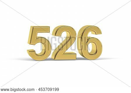 Golden 3d Number 526 - Year 526 Isolated On White Background - 3d Render