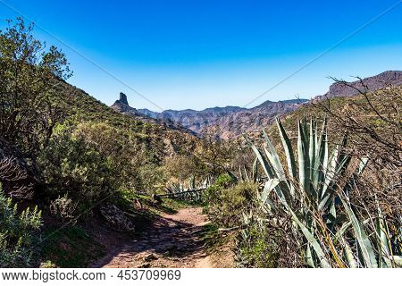 Valley Of Tejeda At Gran Canaria, Spain. Montains Of The Central Part Of The Island, Hiking Along Th