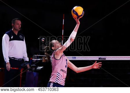 Ankara, Turkey - December 18, 2021: Megan Courtney Lush In Action During Itambe Minas Vs Imoco Volle