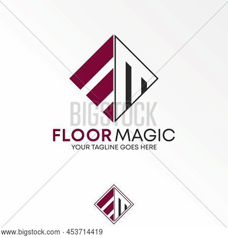 Floor Decor Or Motive Like Letter Fm Or Ee Font In Block Square Image Graphic Icon Logo Design Abstr