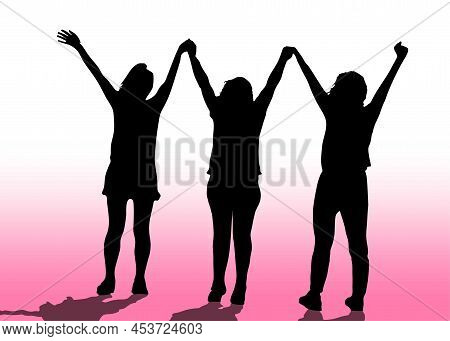 Women Holding Hands. Diversity Women. Female Social Community. Allyship.