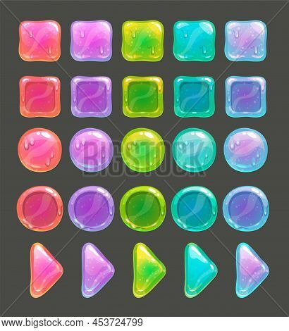 Gui Assets, Multicilored Slime Buttons And Frames